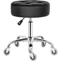 Black Adjustable Heavy‑Duty Rolling Stool 450lb
