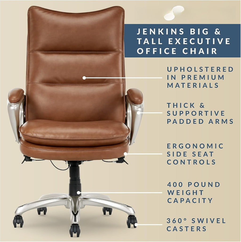 Brown Big & Tall Bonded Leather Executive Office Chair