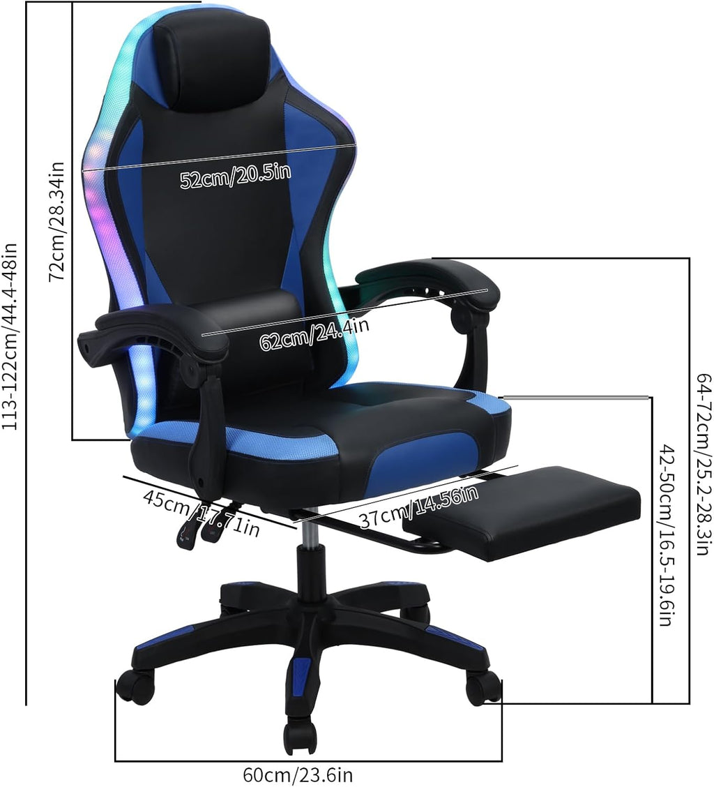 Black Reclining High‑Back Racing Gaming Chair