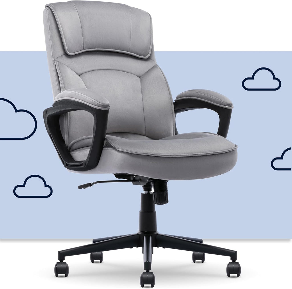 Black Velvet Executive Office Chair with Lumbar Support