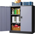 Grey‑Black Lockable Metal Storage Cabinet