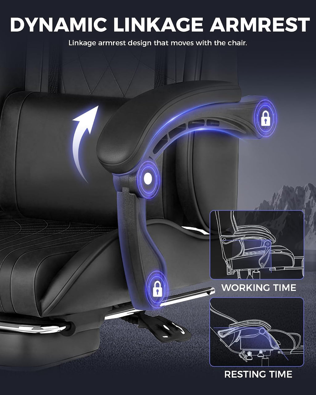 Black High‑Back Gaming Chair with Footrest