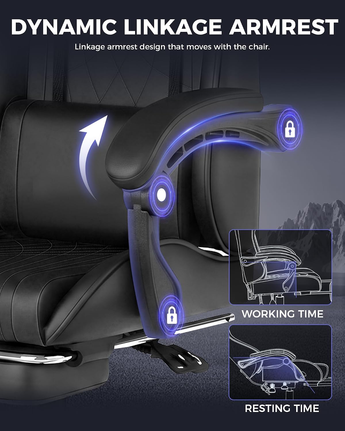 Black High‑Back Gaming Chair with Footrest