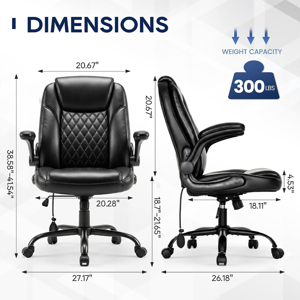 Black Ergonomic Leather Executive Office Chair