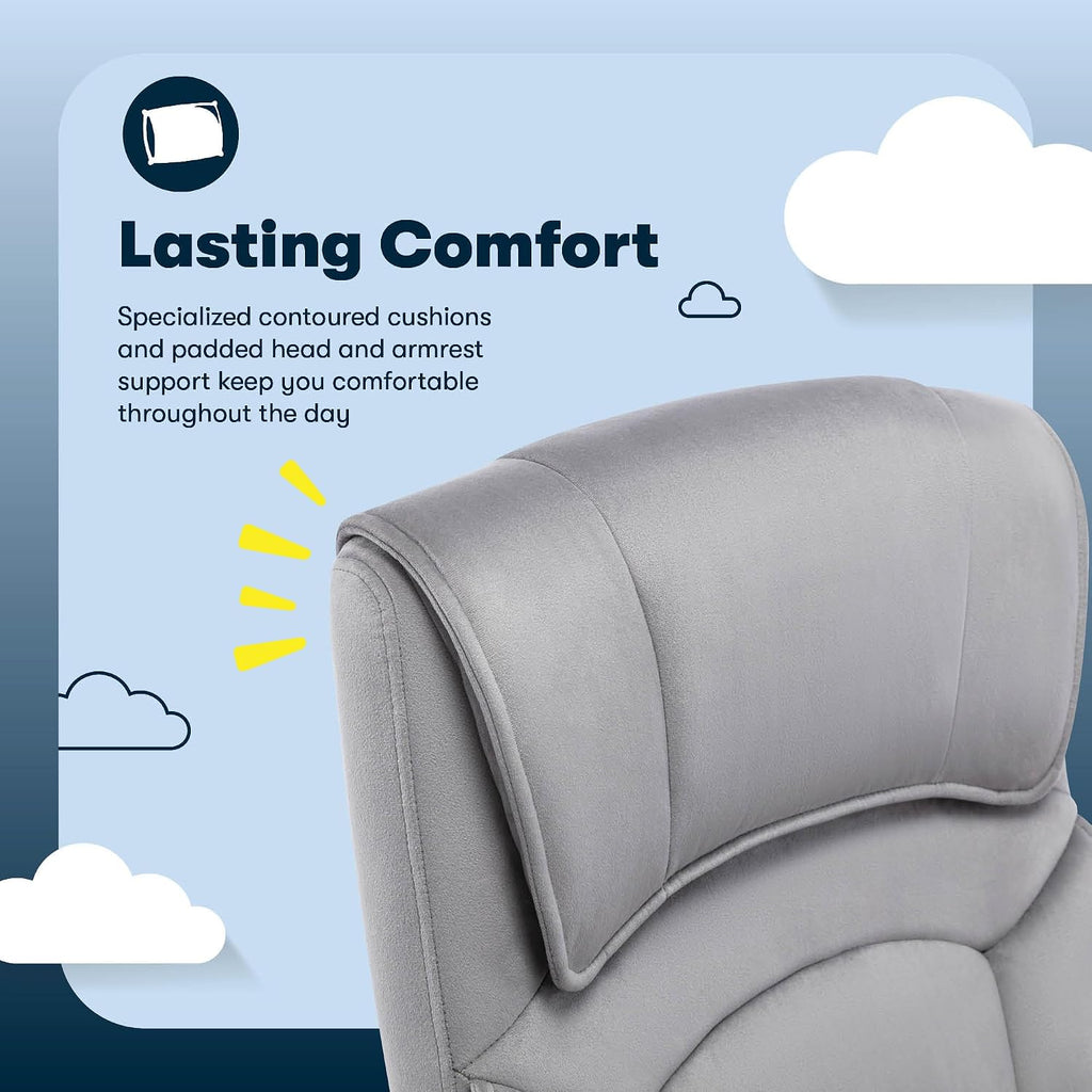 Black Velvet Executive Office Chair with Lumbar Support