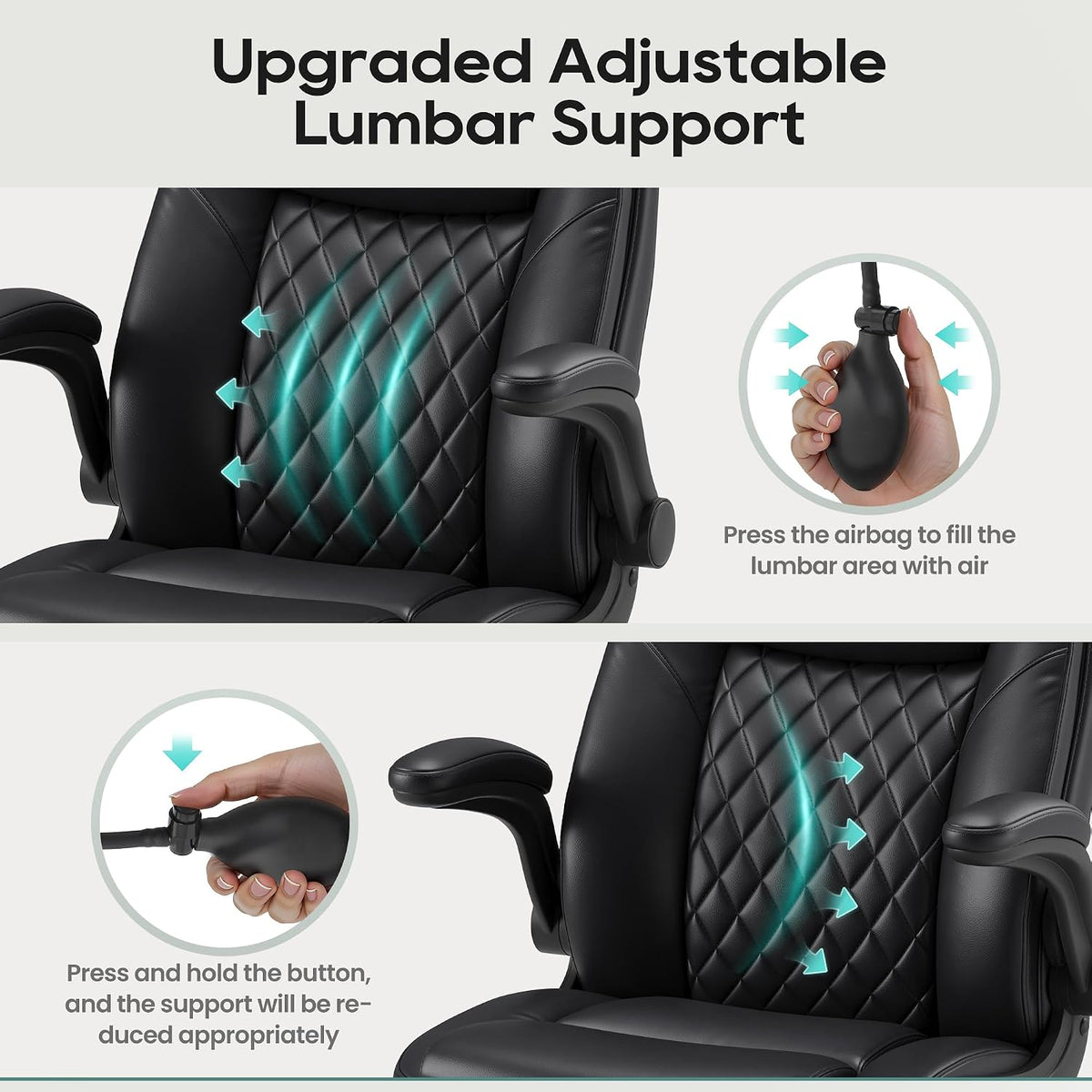 Black Ergonomic Leather Executive Office Chair