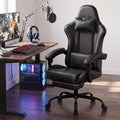 Black High‑Back Gaming Chair with Footrest