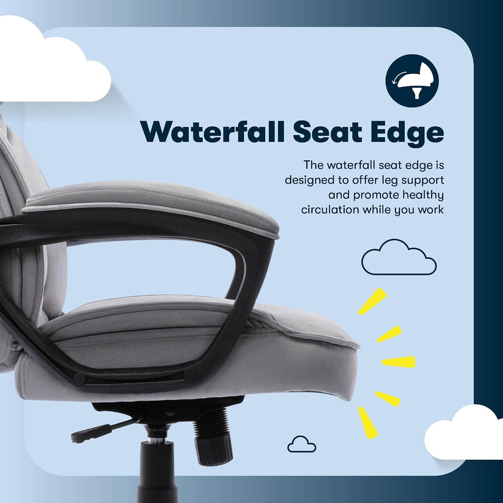 Black Velvet Executive Office Chair with Lumbar Support