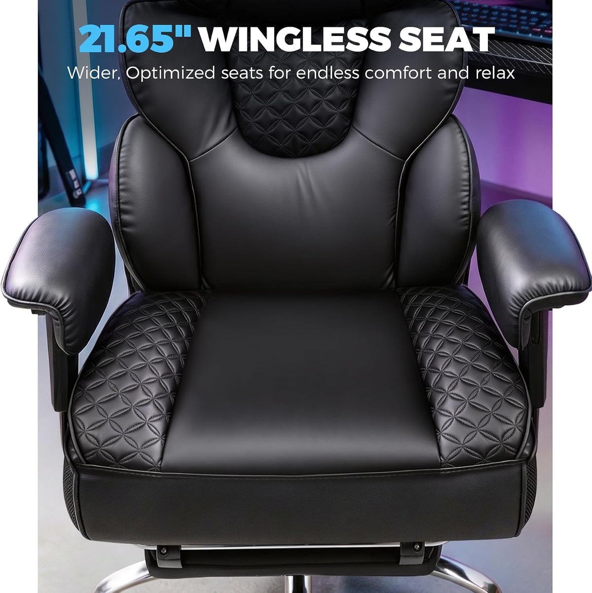 Black Big & Tall Mesh Gaming Chair with Footrest