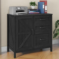 Rustic Black 3‑Drawer Farmhouse File Cabinet