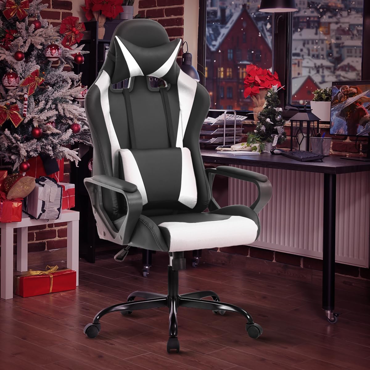 White High‑Back Kids Ergonomic Gaming Chair