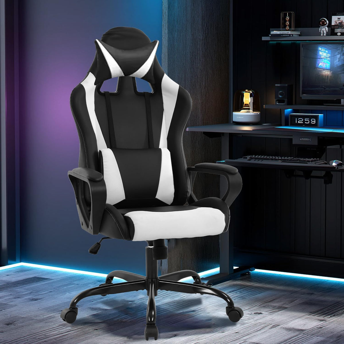 White High‑Back Kids Ergonomic Gaming Chair