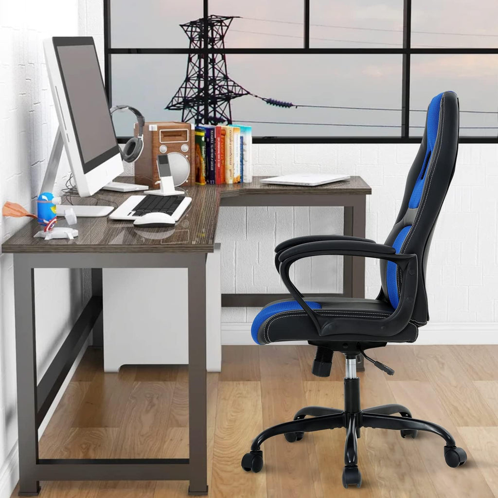 Black High‑Back Leather Racing Gaming Chair