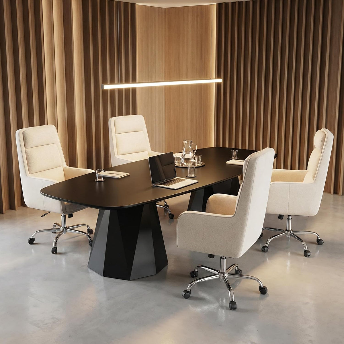 Beige High‑Back Modern Executive Office Chair