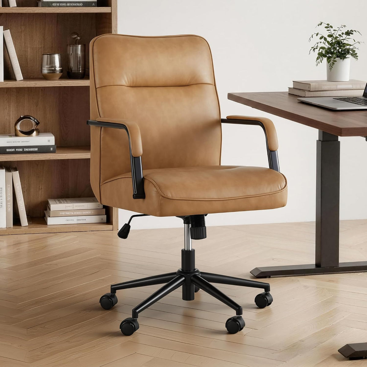 Camel Ergonomic Faux Leather Executive Office Chair