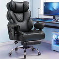 Black Big & Tall Mesh Gaming Chair with Footrest