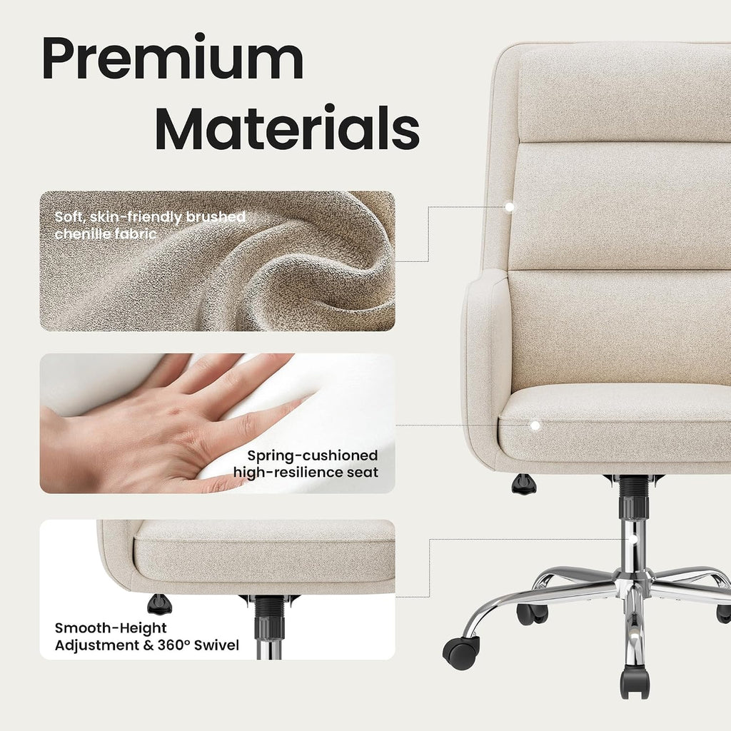 Beige High‑Back Modern Executive Office Chair