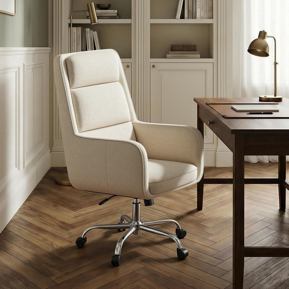 Beige High‑Back Modern Executive Office Chair