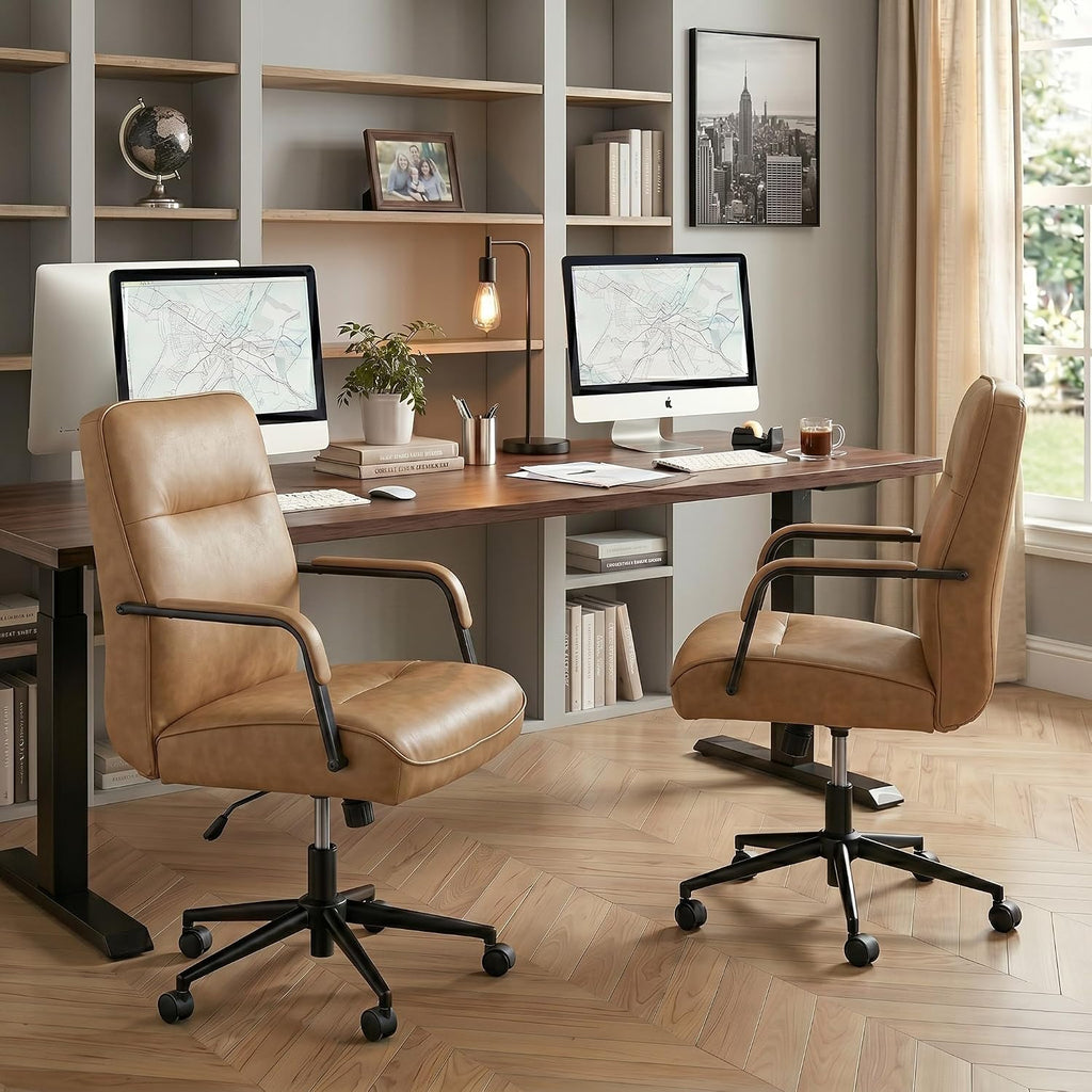 Camel Ergonomic Faux Leather Executive Office Chair