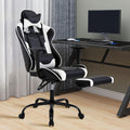 Black High‑Back PU Leather Gaming Chair with Footrest