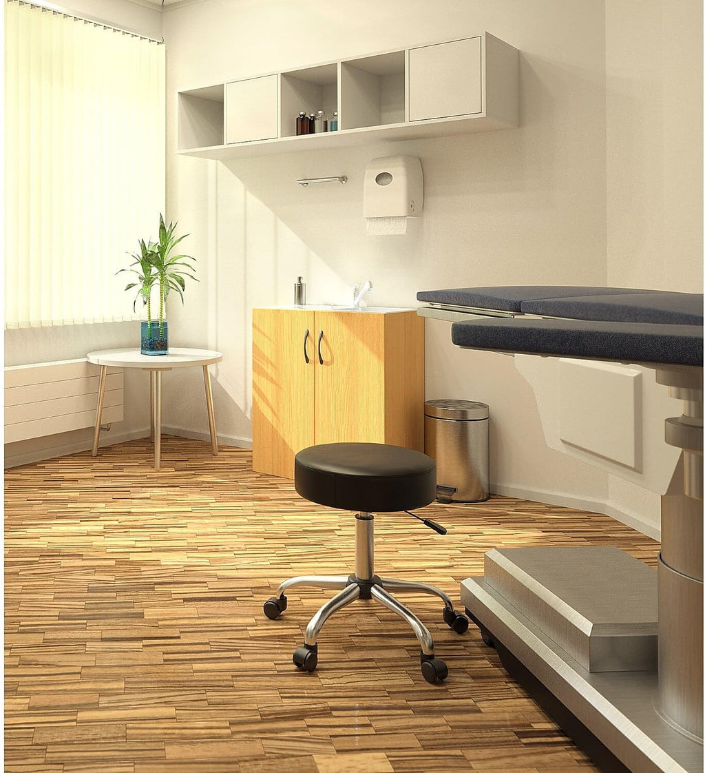 Black Antimicrobial Vinyl Medical Spa Stool