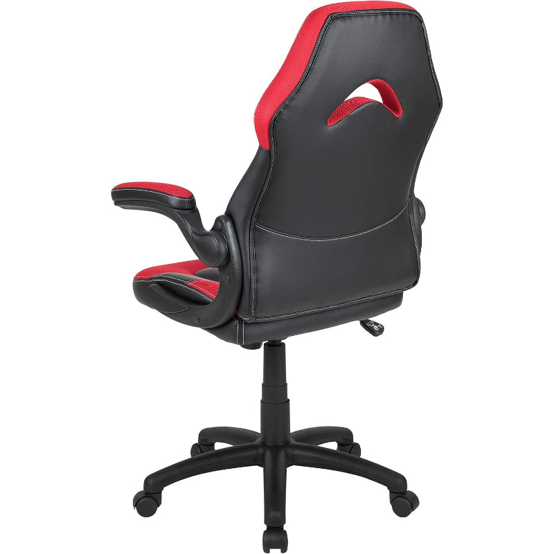 Red‑Black Gaming Chair with Flip‑Up Arms