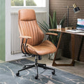 Black High‑Back Faux Suede Ergonomic Office Chair
