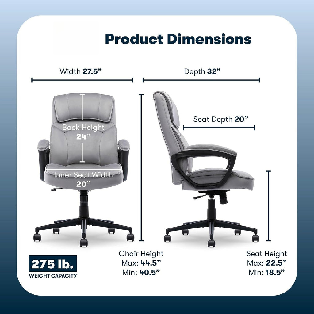 Black Velvet Executive Office Chair with Lumbar Support