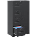 Black 4‑Drawer Lockable Vertical Metal File Cabinet